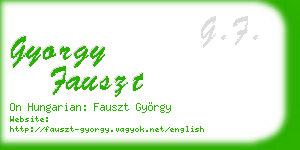 gyorgy fauszt business card