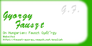 gyorgy fauszt business card